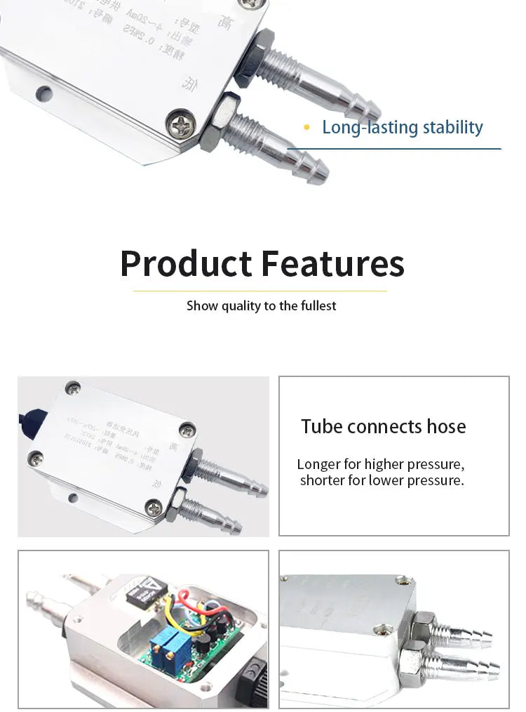Digital Differential Pressure Transmitter 4-20mA 0-10V 0-5V RS485 Wind Air Pressure Sensor 0-50pa 0-100pa 0-200pa 0-2Kpa