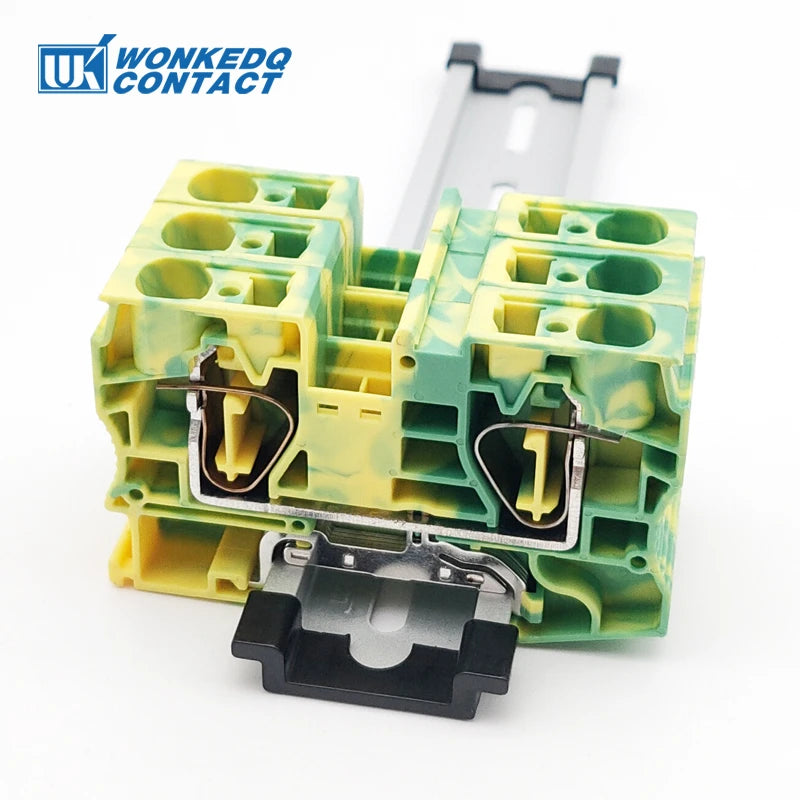 5Pcs ST 16-PE 16mm² Ground Connector Din Rai Terminal Blockl Spring-Cage Connection 16mm Earth Wire ST16-PE