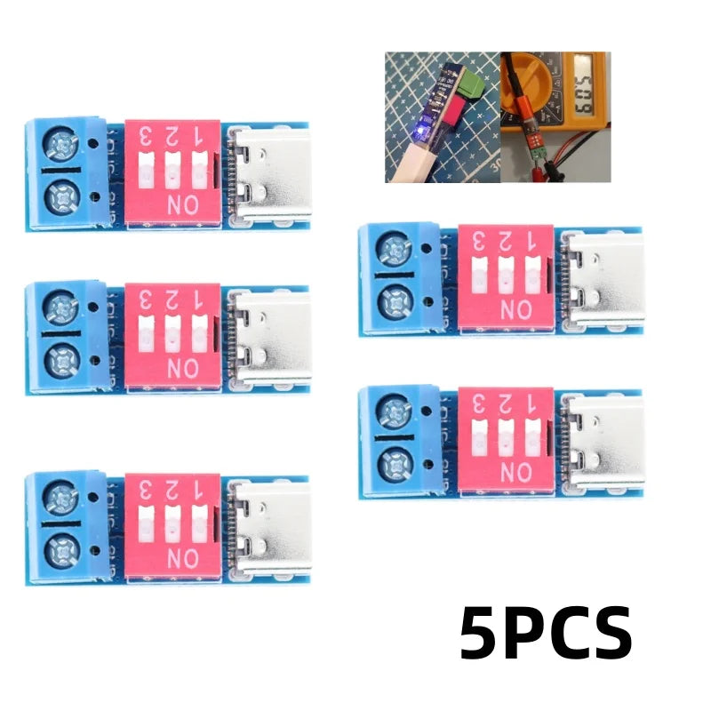 LAOBEI 1~10PCS USB-C PD Trigger Board Module PD/QC Decoy Fast Charge USB Type-c to 12v High Speed Charger Power Delivery Boost