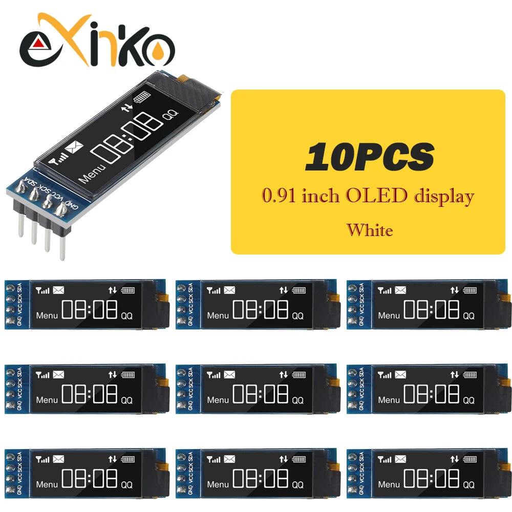 1-10pcs 0.91 inch OLED Display Module White/Blue OLED 128X32 LCD LED Display SSD1306 12832 0.91 IIC I2C Communicate for Arduino