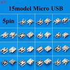 Universal Dropship 15Model Micro USB 5Pin Jack Connector V8 Port Horn Charging Socket for Lenovo Huawei ZTE HTC Etc.