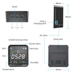 NDIR CO2 Meter Alarm Temperature Humidity Detector Indoor Air Quality Monitor Gas Analyzer with LCD Display USB Rechargeable