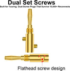 1-10PCS Dual Screw Locking 4MM Banana Plugs 24KGold Plated Copper OFC Speaker Connector for HIFI Audio System Terminal Adapter