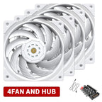 TEUCER T30 CPU Cooler Fan 2150RPM 4PIN PWM 12cm Computer Case Cooling System Fan S-FDB Bearing Silent PC Gamer CPU Cooler 120mm