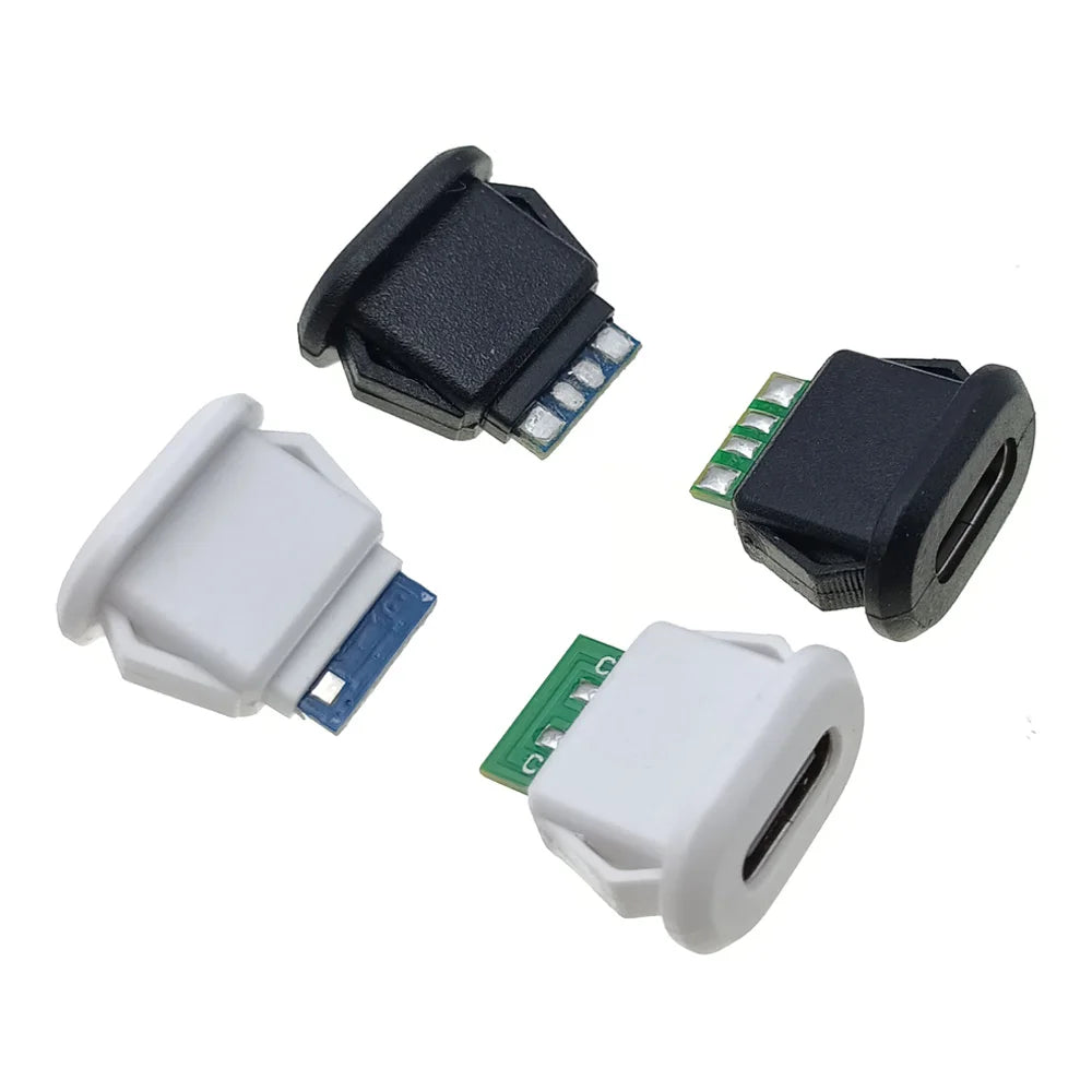 5pc 5/6Pin USB-C Type Waterproof USB 5A Connector Direct Compression Female Base Socket Charging Interface Tail Plug Interface