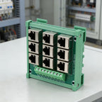 Ethernet Port Adapter Terminal Block for RJ45 8p8c Connector with 9 Screw Terminals Supporting For DIN Rail Installation