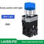 22MM Knob Switch Button LED Light Rotary Switch Momentary Latching 2/3 Position ON/OFF Power Switch 6V12V24V220V380V110V TURN