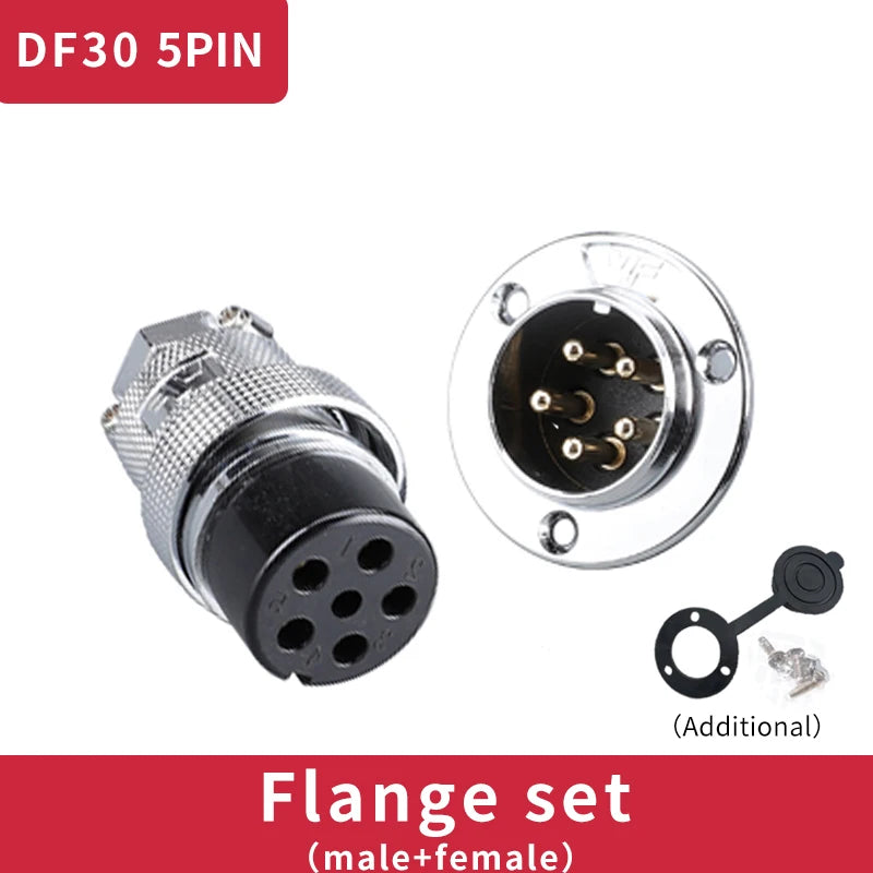 1 Set DF30 Aviation Female Plug & Male Socket GX30  2 3 4 5 6 7 8 10Core14 Pin Circular Flange Electric Wire Connector