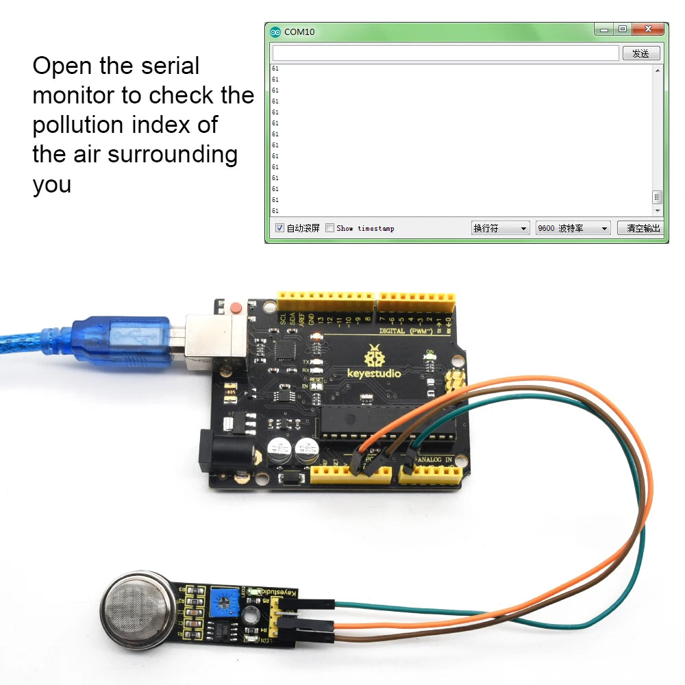 Keyestudio MQ Series Sensor Gas Sensor MQ-2 MQ-3  MQ-5 MQ-135  MQ-6 MQ-8  MQ-7 Module  for Arduino Sensor DIY Electronic Projec
