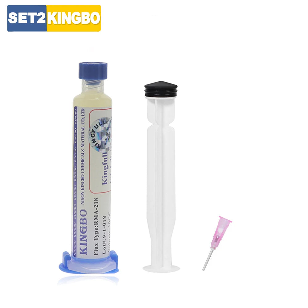 KINGBO RMA-218 10cc Solder Flux Soldering Iron Welding Flux Consumer Electronics Repair Solder Paste For Phone LED BGA SMD PGA