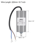 1Pcs CBB60 Run Capacitor 30-50uF 250V AC 2Wire 50/60Hz Cylinder with Terminal M8 Fixing Stud for Air Compressor Water Pump Motor