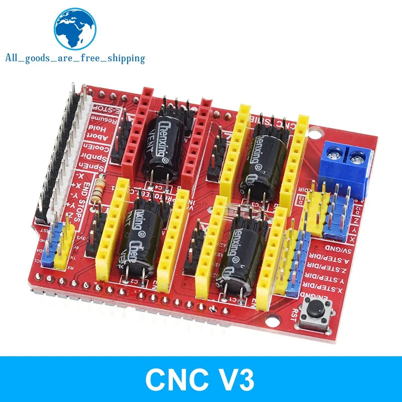 TZT 1/3PCS New CNC Shield V4 shield V3 Engraving Machine / 3D Printer / A4988 Driver Expansion Board for arduino Diy Kit