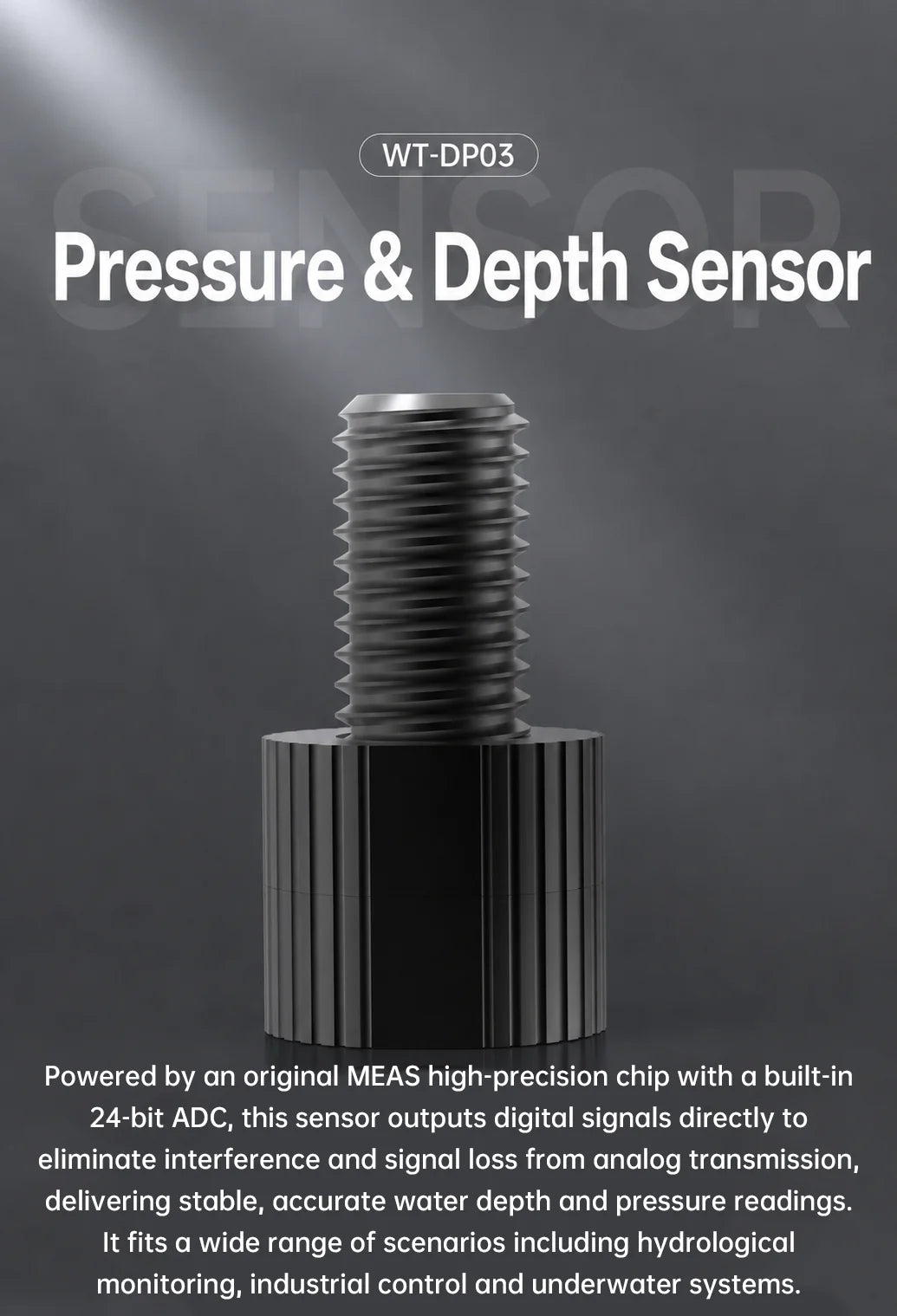 WitMotion WT-DP03 High Precision Water Depth Pressure Sensor MS5837 30Bar ADC 0.016mbar Resolution for Arduino ROV AUV Diving