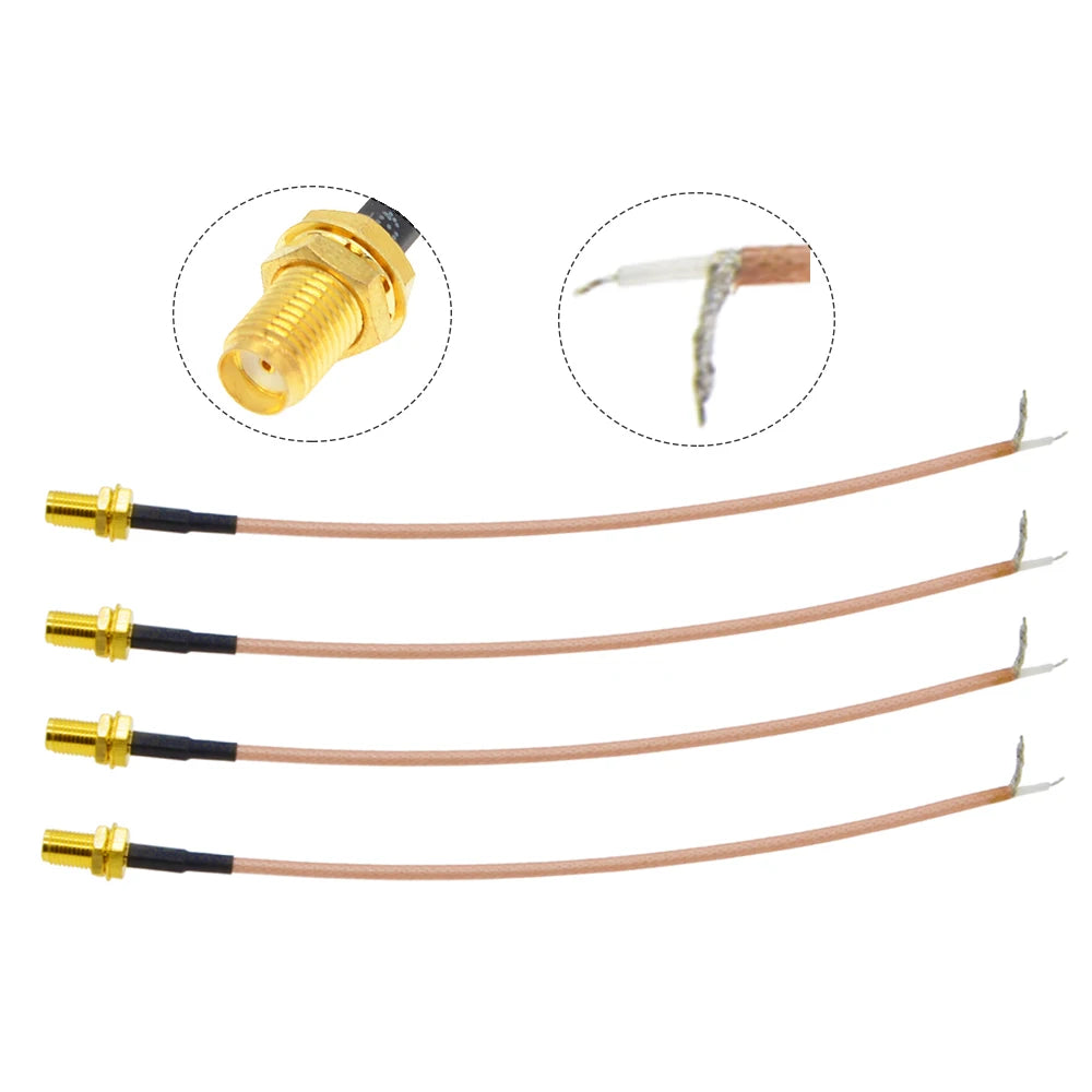 10PCS Single End SMA Female to PCB Soldering Pigtail RG316 Cable WIFI Wireless Router GPS GPRS Low Loss Jackplug Wire Connector