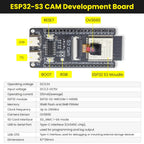 1 Set ESP32-S3 CAM Development Board N16R8+Type C USB Cable with ESP32 S3 Cam Sensor Shield for Arduino ESP32 S3 IDE Programming