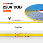 5M 10M 20M 50M/Roll COB Strip AC 220V 240Leds/M IP20 3000K 4000K 6000K Driver Build In Home Decor Flexible Ribbon Rope LED Light
