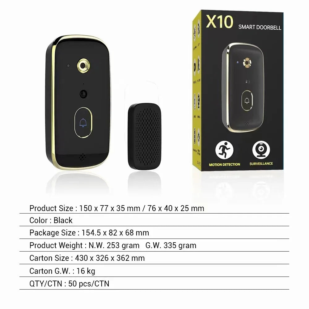 WIFI Video Doorbell App Smart Home Door Bell Wireless Security Camera Doorbell PIR Motion Detection IR Night Vision
