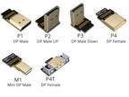 DisplayPort Ribbon Extension Cable Male-Female Flat EMI shielding FPC Cable DP 90 degree Angle Connector With mounting bracket