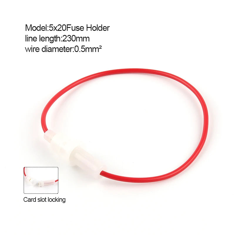 10PCS 5x20mm Glass Fuse Holder Fast Blow Screw Type 6x30mm with Electrical Wire Cable 250V AC Fuses Line Copper Strip Spring