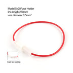 10PCS 5x20mm Glass Fuse Holder Fast Blow Screw Type 6x30mm with Electrical Wire Cable 250V AC Fuses Line Copper Strip Spring