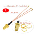 1PCS SMA to IPX Splitter Cable RP-SMA/SMA Female to 2/3/4x RF1 1st Generation Female Jack RG178 Pigtail Antenna Extension Jumper