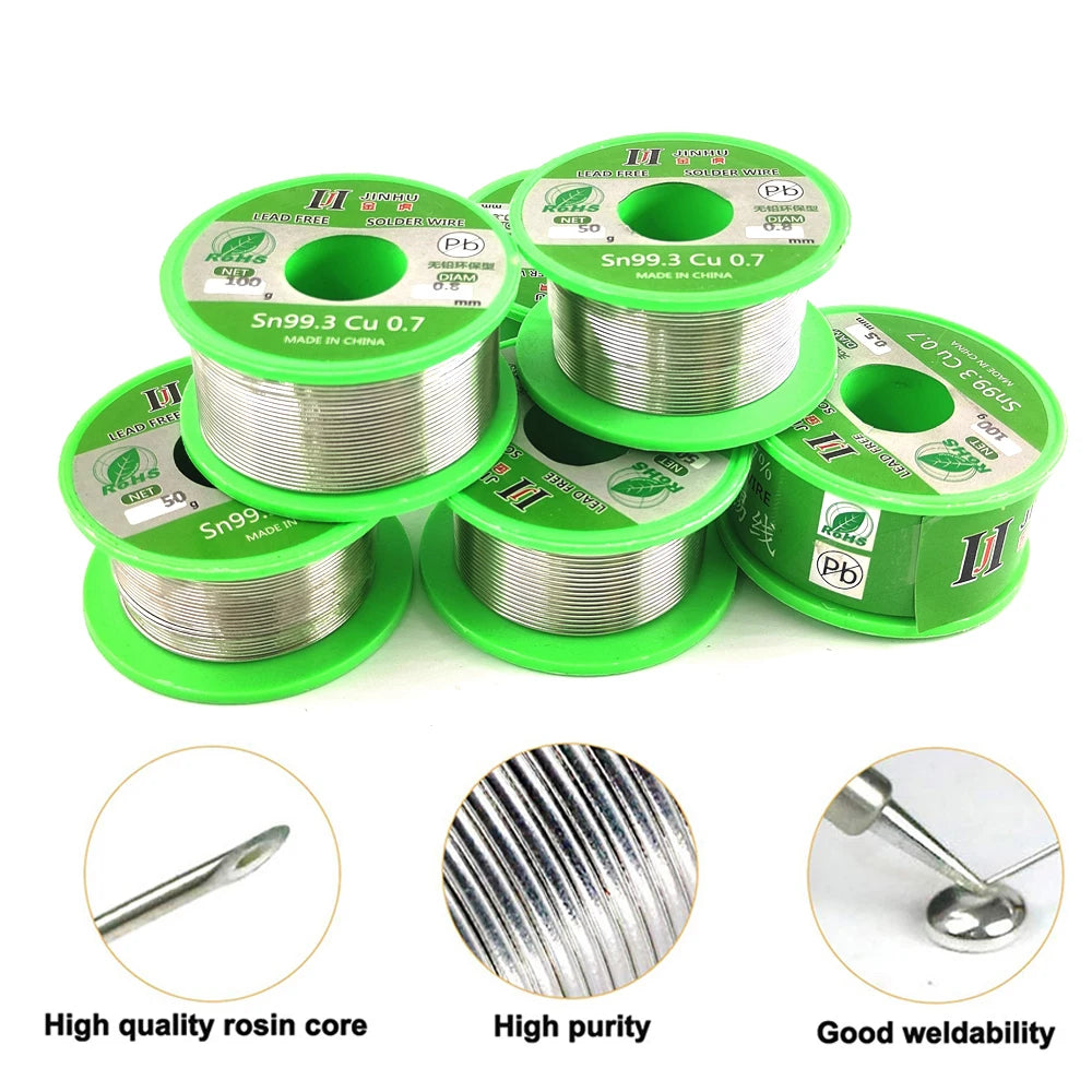 50g/100g High Purity Soldering Wire Roll Mixed Tin Rosin Core Dia 0.5mm-2.0mm Solder Welding Wire For Electrical Soldering