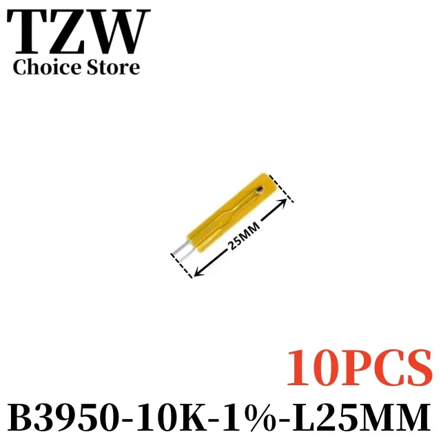 TZW 10PCS NTC Thermistor Temperature Sensor Film Resistance Probe MF55 B3435 B3950 10K 50K 100K 25MM 50MM 75MM