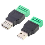 USB Male/Female 5 Pin Phone Keyboard Mouse Connector with Shield Screw Terminal Jack 2.0 Type A Plug