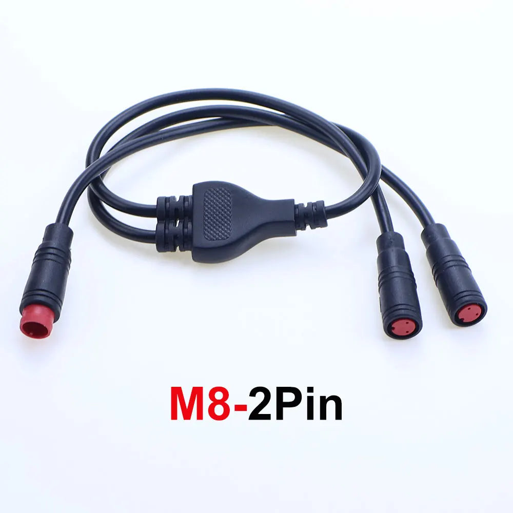 M6 M8 1 Male To 2 Female 2/3/4/5/6 Pin Ebike Splitter Sensor Connector Plug Electric Bicycle Butt Waterproof Cable Joint 40CM