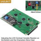 1PCS LCD2004+I2C LCD2004 20x4 2004A Blue Green Screen Character LCD IIC Serial Interface Adapter Module for Arduino