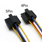 Waterproof Automotive Relay 12V 24V 4pin 5pin 4P 5P 40A Car Relay With Black Red Copper Terminal Auto Relay With Relay Socket