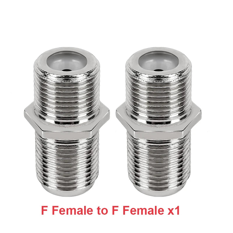 F Type to TV IEC 90 Degree Male Plug Female Jack RF Coaxial Adapter Splitter Gold Plated Connector for Cable TV Satellite TV DVR