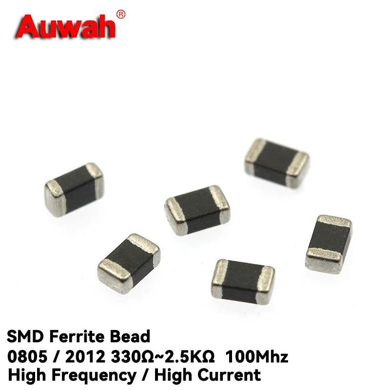 100pcs/set SMD Ferrite Bead 0805 330 390 600 1K 1.2K 1.5K 2K 2.2K 2.5K Ohm R High Frequency  High Current