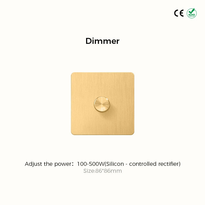 Avoir Gold Rocker Toggle Switch Brass Lever Switch Home Accessories Cat6 Type C EU Sockets And Switches 220V Push Button 86 Type
