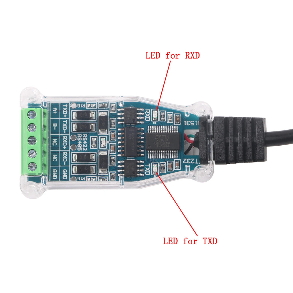 FTDI USB TO RS485 RS422 485 422 Module Communication Converter Adapter Cable with TXD RXD LED