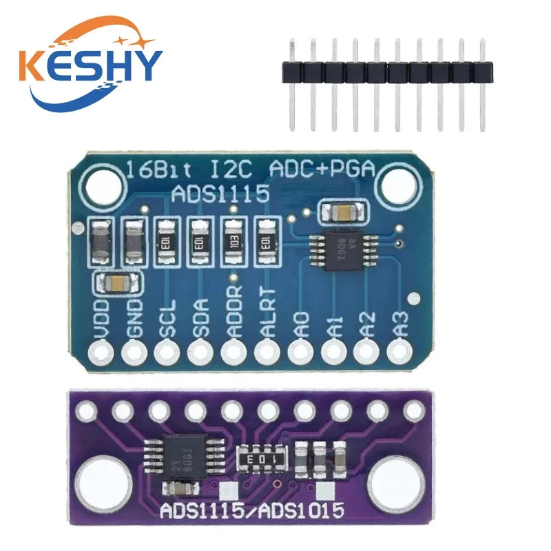 I2C ADS1115 ADS1015 16 Bit ADC 4 channel Module with Programmable Gain Amplifier 2.0V to 5.5V RPi