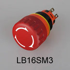 LANBOO 16mm Emergency Stop Push Button Switch, 1NO1NC 7A 250VAC Latching Mushroom Head E-Stop Switch for Industrial Control Safe
