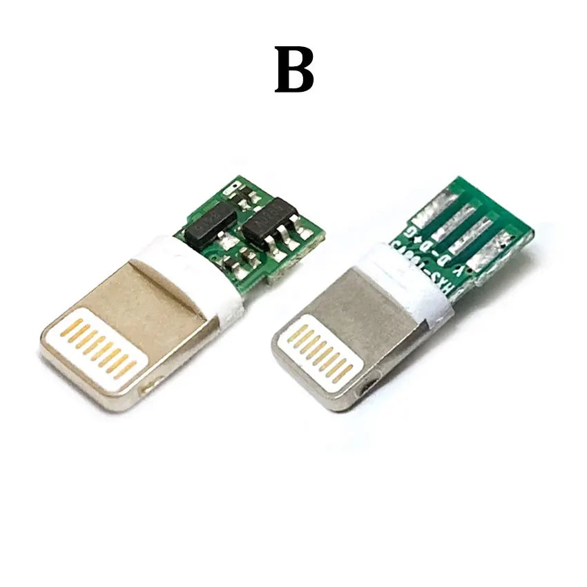 1Set Lightning Dock USB Male Plug With Chip Board Connector Fast Charging Port W/ Shell Soldering Line DIY Data Cable For Iphone