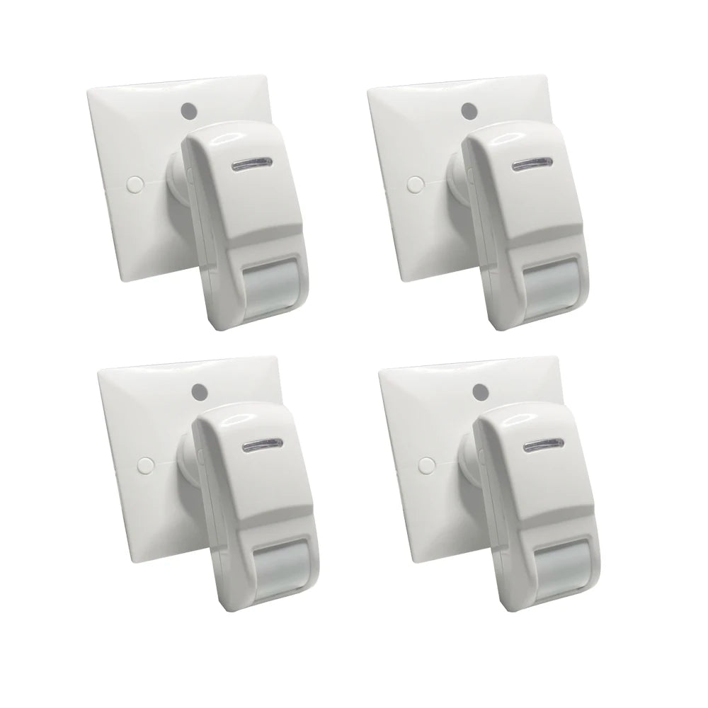 4Pcs Mini Curtain PIR Motion Detector Security System Sensor Wall Mounted PA461 Wired Infrared Alarm For Burglar Anti Theft