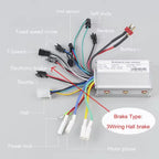 Electric Bicycle BLDC Motor Brushless Speed Controller 250W 350W 24V 36V 48V DC With Hall E-Brake Sensor Reverse 13A 6Mosfet