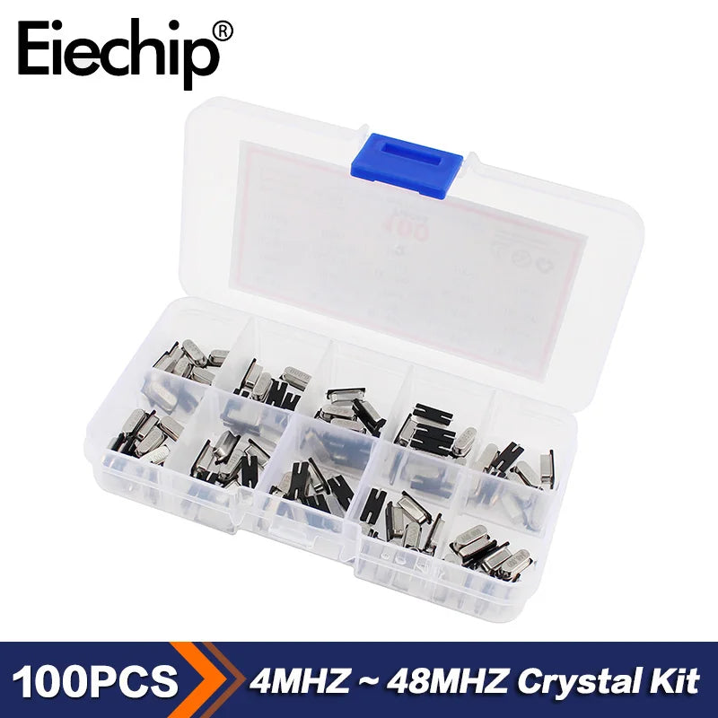 35/100/200PCS HC-49S Crystal Oscillator Kit Quartz Crystal Resonator Set 4Mhz 6Mhz 8Mhz 12Mhz 16Mhz 20Mhz 24Mhz 25MHz 48MHz