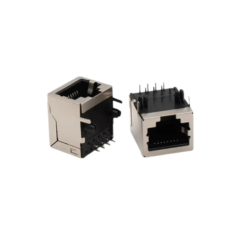 5/10PCS Shield RJ45 8P8C Jack Connector No LED 18MM PCB Mount Network Internet Modular
