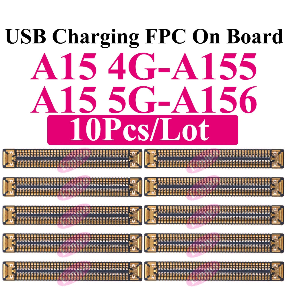 10Pcs Charging FPC Connector On Board For Samsung Galaxy A04s A14 A24 A34 A54 A05s A15 A25 A33 A35 Mainboard Flex Cable Plug