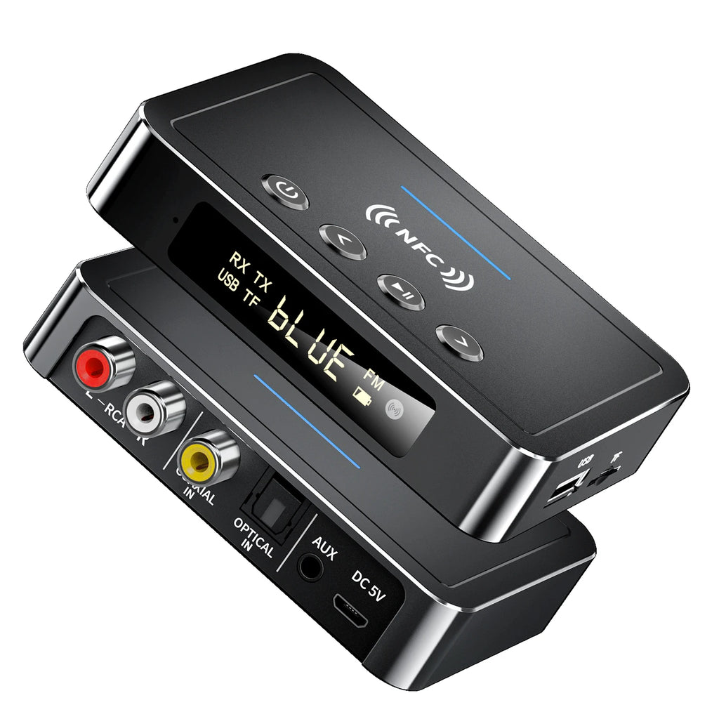 Bluetooth 5.0 Receiver Transmitter FM Stereo AUX 3.5mm Jack RCA Optical Wireless Audio Adapter Remote Control For TV  Car Kit