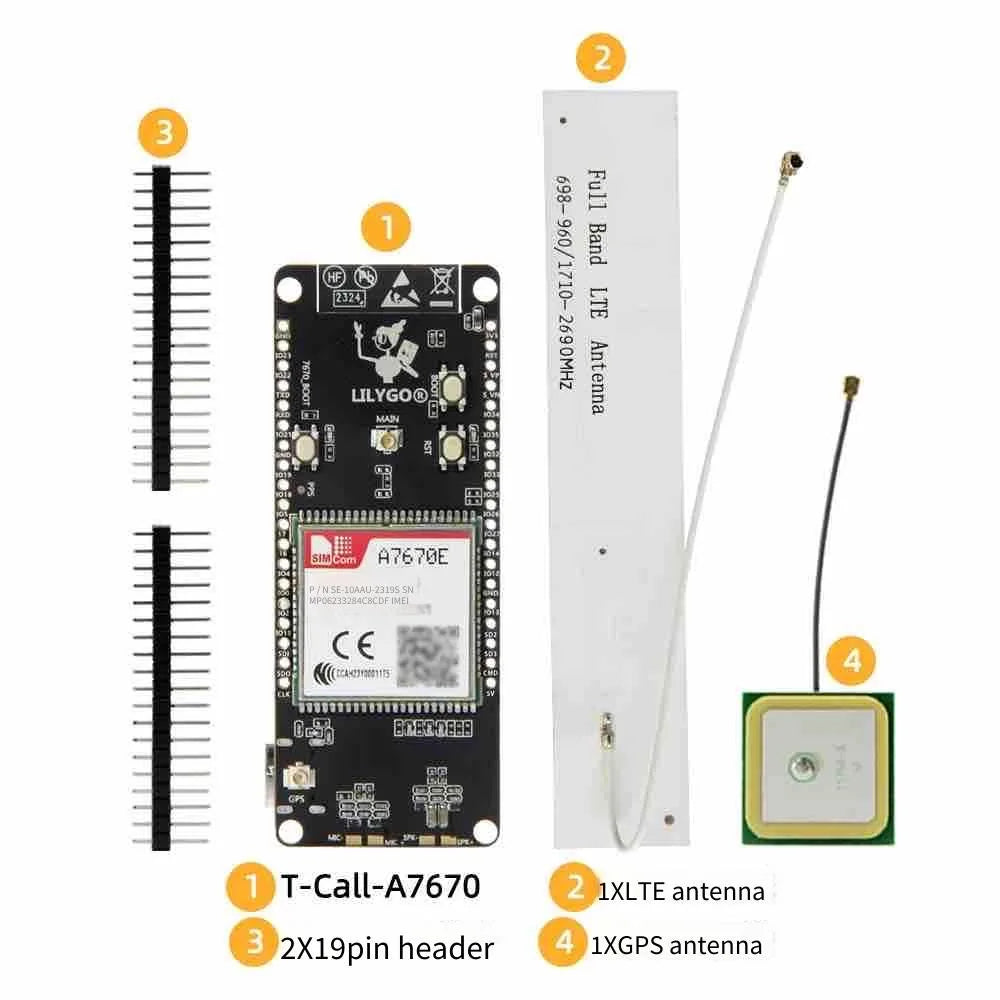 LILYGO T Call A7670 4G 2G ESP32 Development Board A7670E LTE GSM Module
