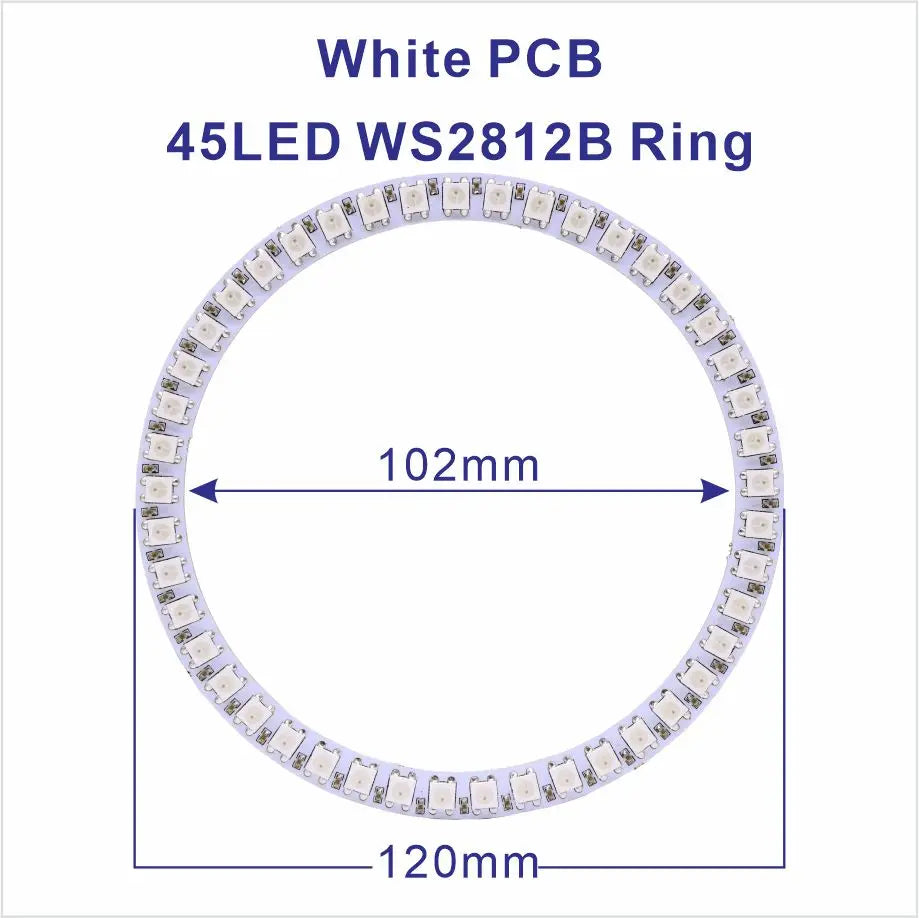 DC5V WS2812B Pixel Ring LED Panel Light Individual 8/16/24/35/45/128 LED Addressable WS2812 IC 5050 RGB LED Ring Module
