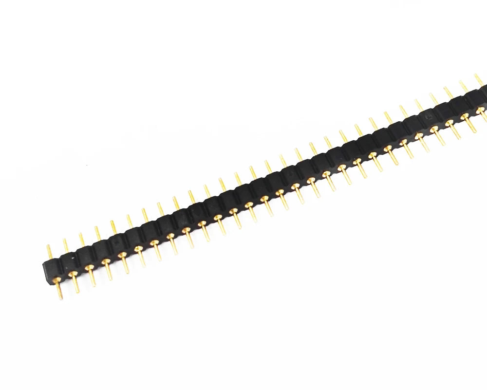 10pcs 1X40P 2.54mm 0.1" Round Hole L10/L11.96 Straight Gold Cuttable Arduino Raspberry pi Breadboard Connector Male Pin Header