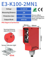 GTRIC Square Photoelectric Sensor Optic Infrared Switch Diffuse Reflection IP67 Waterproof 24-220V AC DC Universal 7m Distance