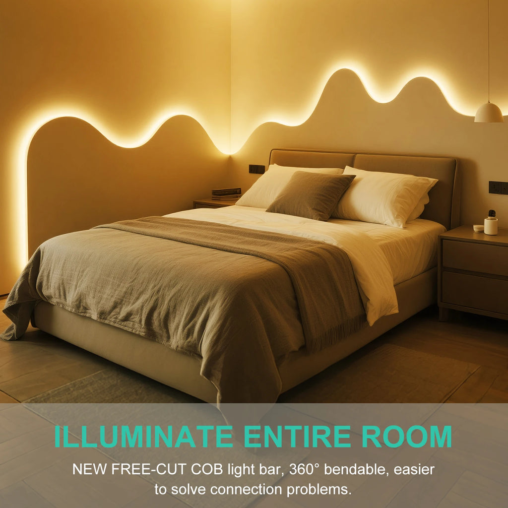 5mm 8mm PCB COB LED Light Strip Free Cut 12V 24V With 2PIN Wire DC Plug 400LEDs/m 3000k 4000k 6000k Flex Lamp 0.5m 1m 5m 10m 20m