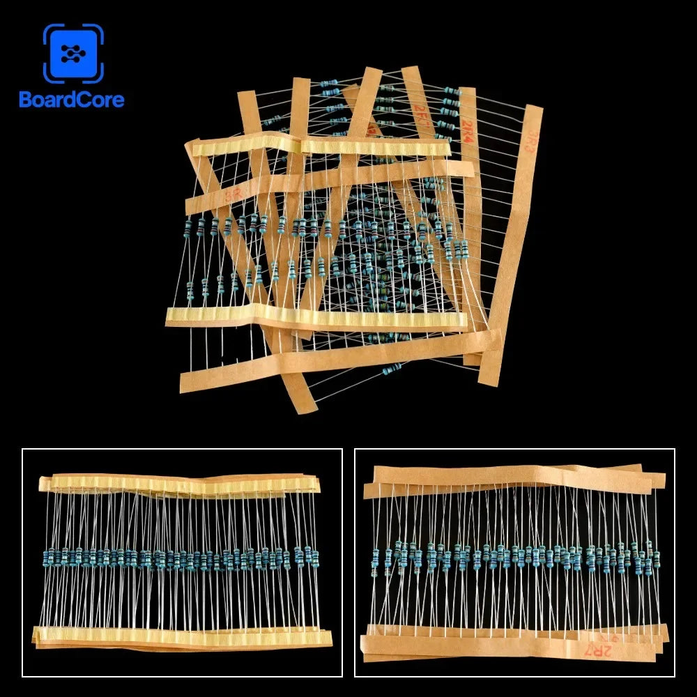 120PCS Metal Film Resistor 1/4W 1% Ohm Resistance Kit 2ohm 2.2ohm 2.4ohm 2.7ohm 3ohm 3.3ohm Car Airbag Repair Resistor Set